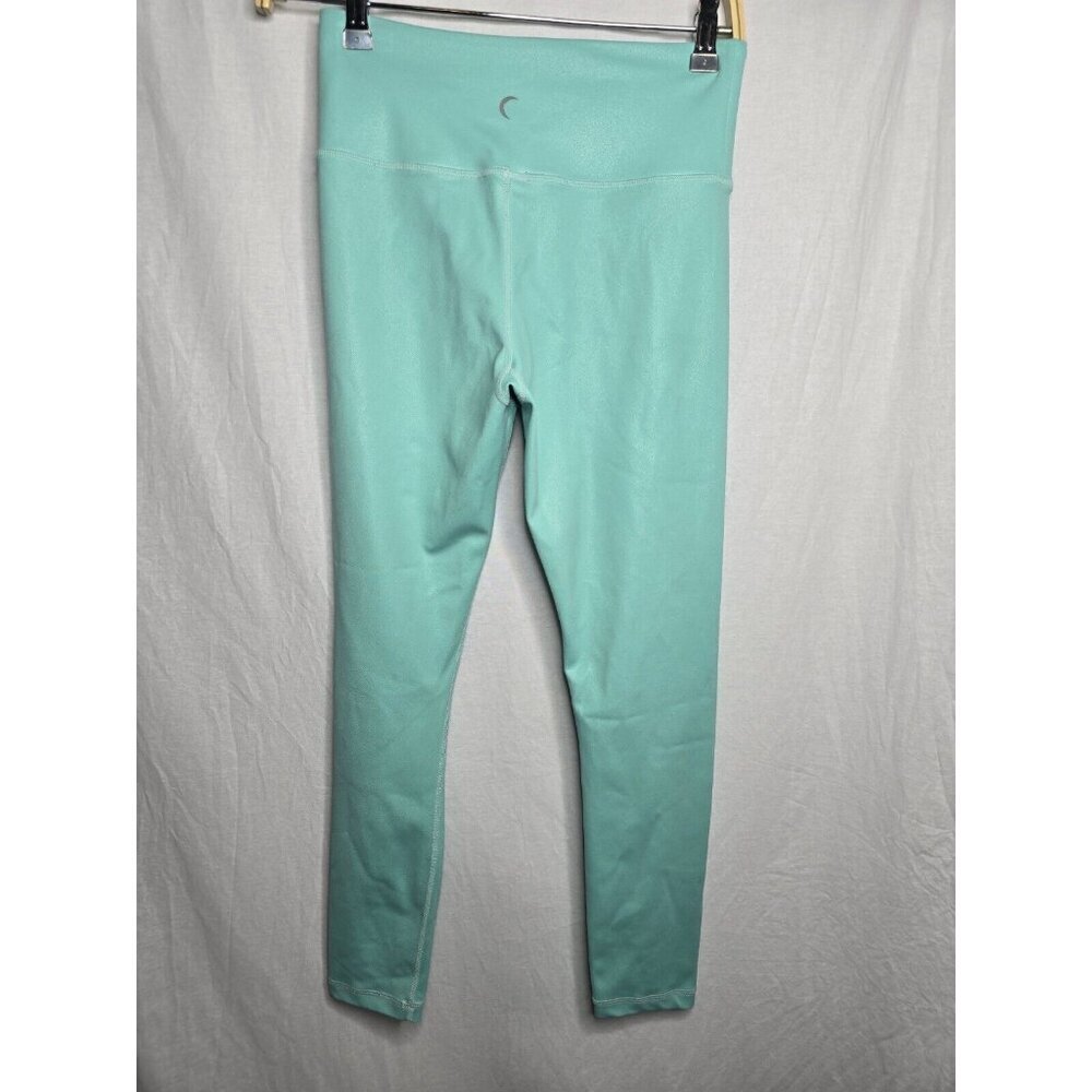 Zyia Metallic Shimmer Turquoise Light N Tight Capri Legging- Size 4